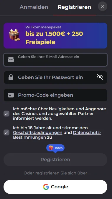 Turbowinz Casino Registrierung